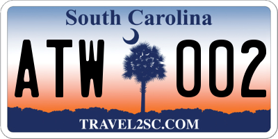 SC license plate ATW002