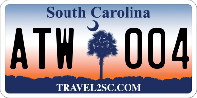 SC license plate ATW004