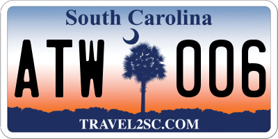 SC license plate ATW006
