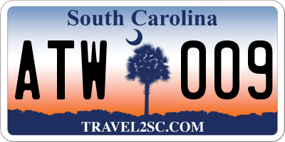 SC license plate ATW009