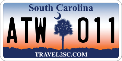 SC license plate ATW011