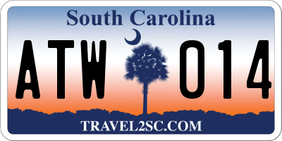 SC license plate ATW014