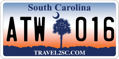 SC license plate ATW016