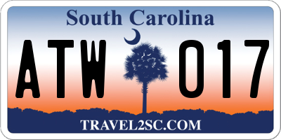 SC license plate ATW017