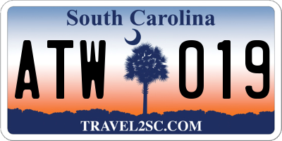 SC license plate ATW019