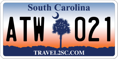 SC license plate ATW021
