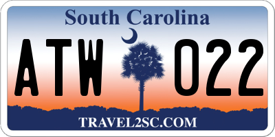 SC license plate ATW022