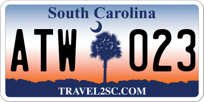 SC license plate ATW023