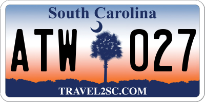 SC license plate ATW027