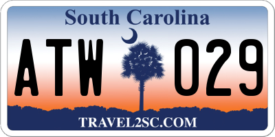 SC license plate ATW029