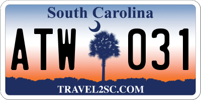 SC license plate ATW031