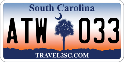 SC license plate ATW033