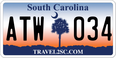 SC license plate ATW034