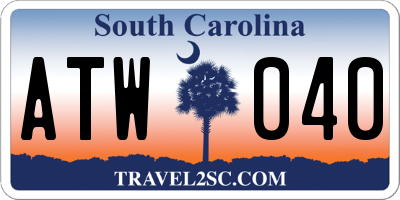 SC license plate ATW040
