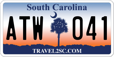 SC license plate ATW041