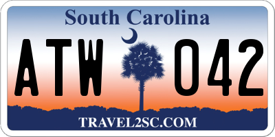 SC license plate ATW042