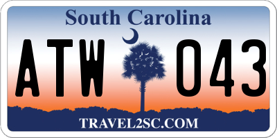 SC license plate ATW043