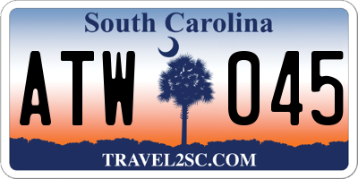 SC license plate ATW045