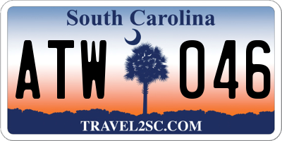 SC license plate ATW046