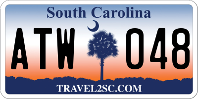 SC license plate ATW048