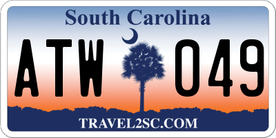 SC license plate ATW049