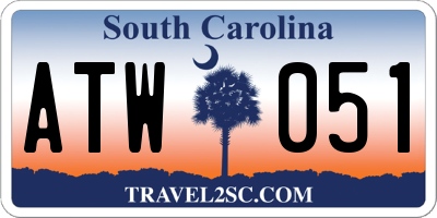 SC license plate ATW051