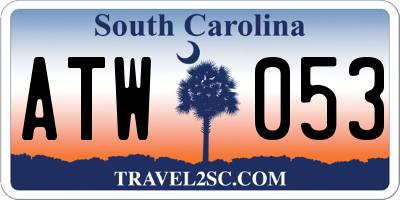 SC license plate ATW053