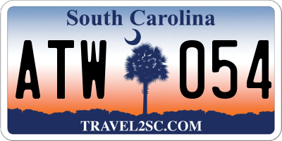 SC license plate ATW054