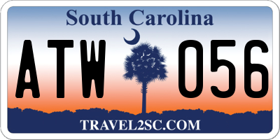 SC license plate ATW056