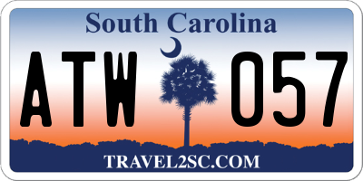 SC license plate ATW057