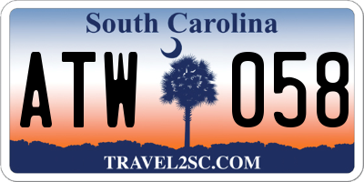 SC license plate ATW058