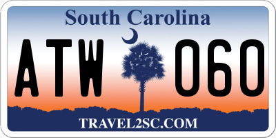 SC license plate ATW060