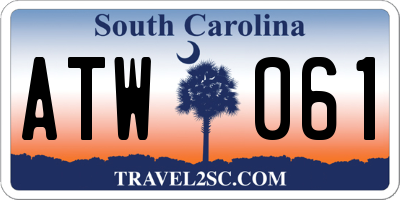 SC license plate ATW061