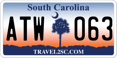 SC license plate ATW063