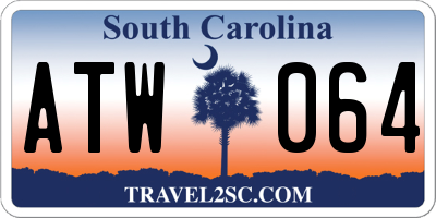 SC license plate ATW064