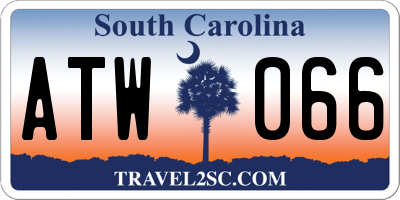 SC license plate ATW066