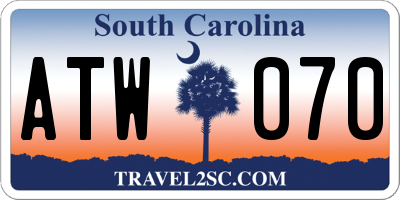 SC license plate ATW070