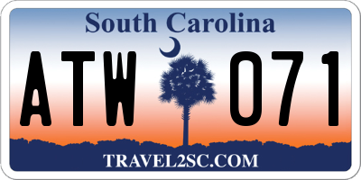 SC license plate ATW071