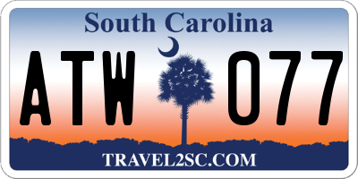 SC license plate ATW077