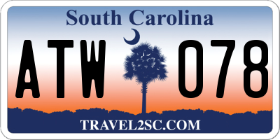 SC license plate ATW078