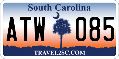 SC license plate ATW085