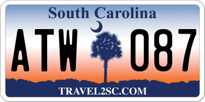 SC license plate ATW087