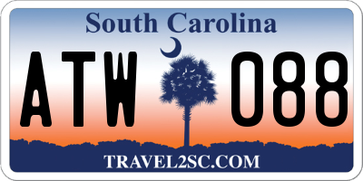 SC license plate ATW088