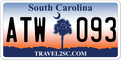SC license plate ATW093