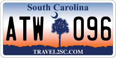 SC license plate ATW096