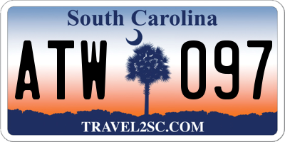 SC license plate ATW097