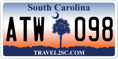 SC license plate ATW098