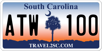 SC license plate ATW100