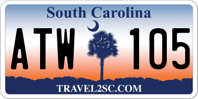 SC license plate ATW105