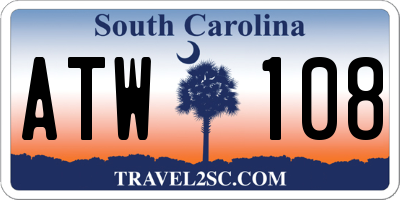 SC license plate ATW108